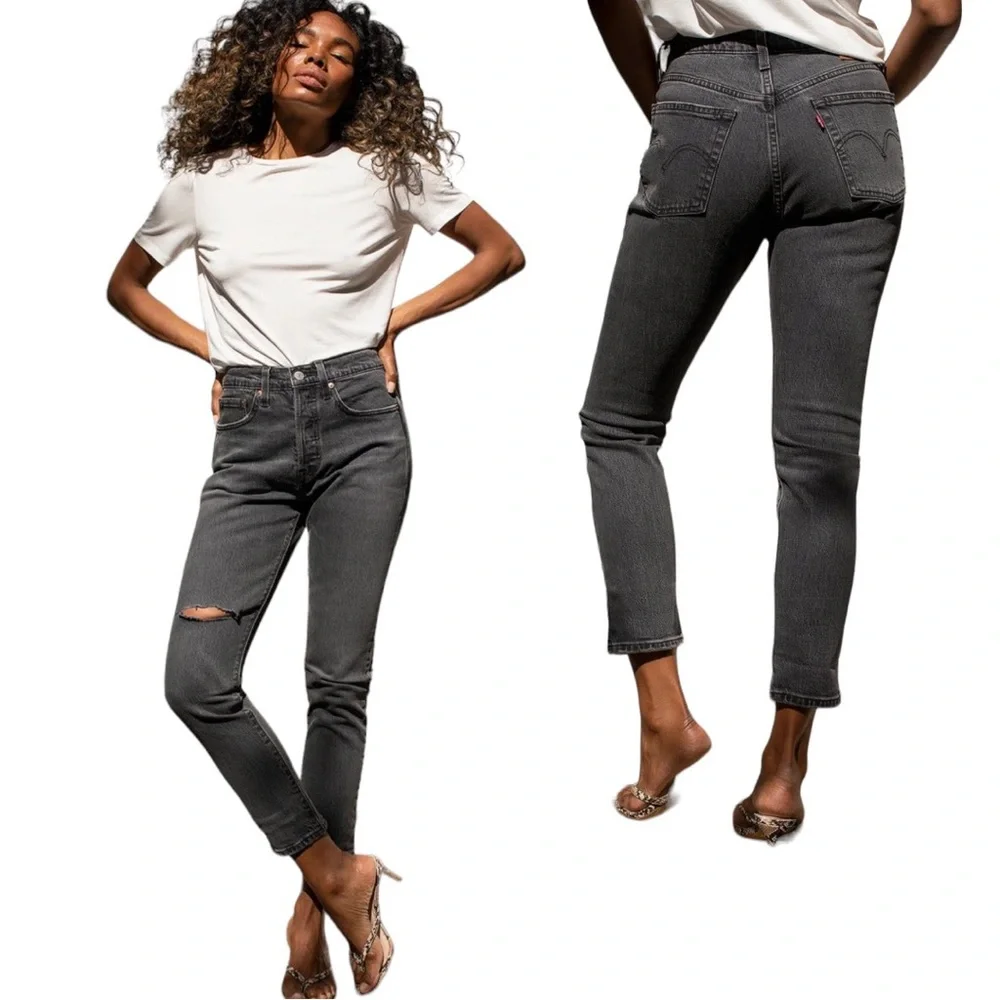 Levi's Premium 501 Skinny Leg High Rise Denim Jeans 25x30 NWT